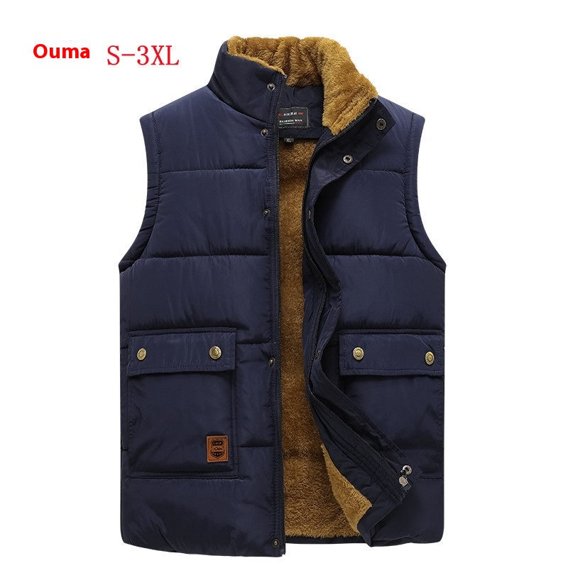 European Size Men's Youth Fleece-lined Down Cotton Vest