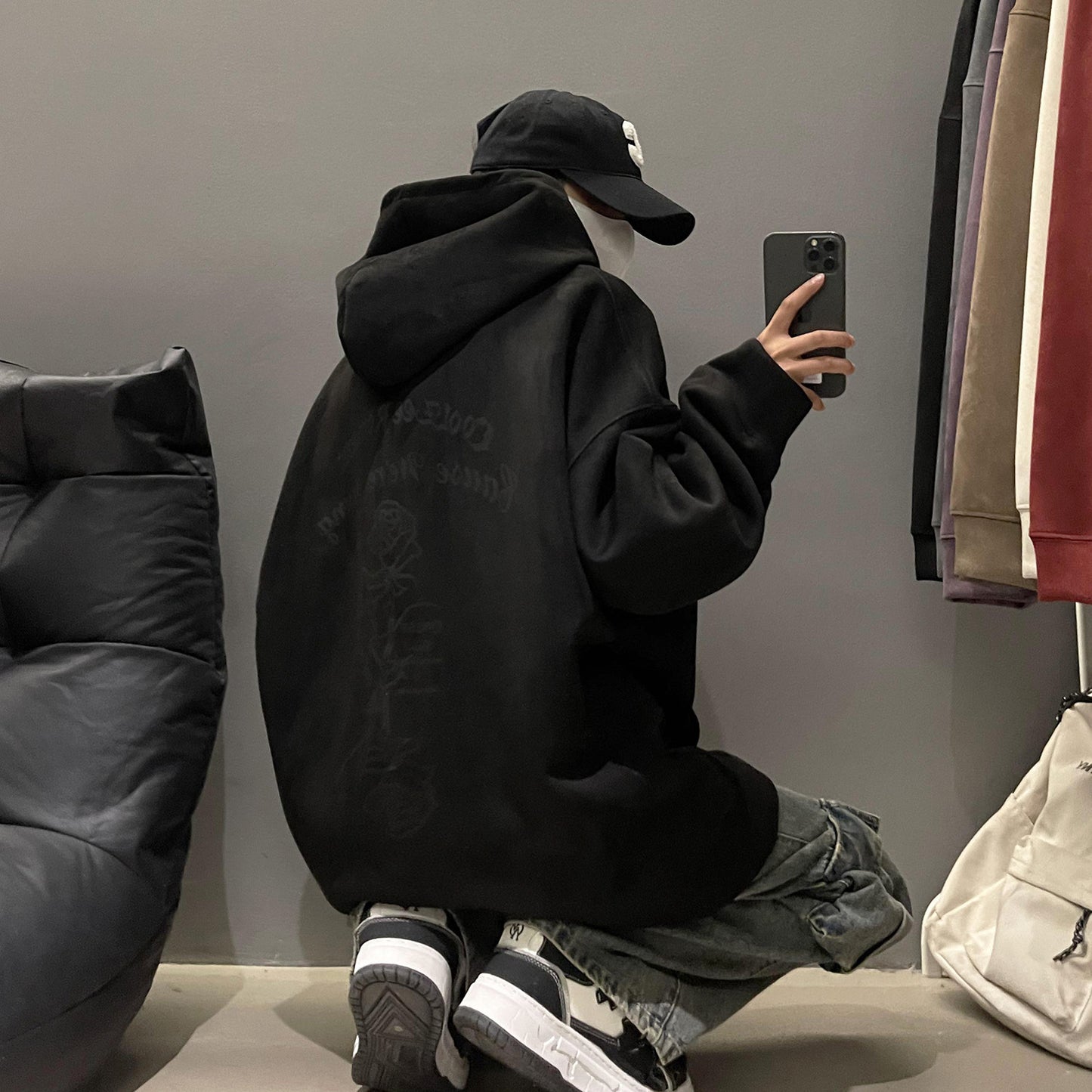 Women's Suede Hooded Sweater
