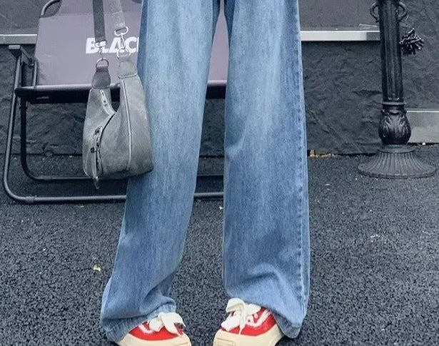 Plus Size Højtaljede Straight Jeans Til Kvinder