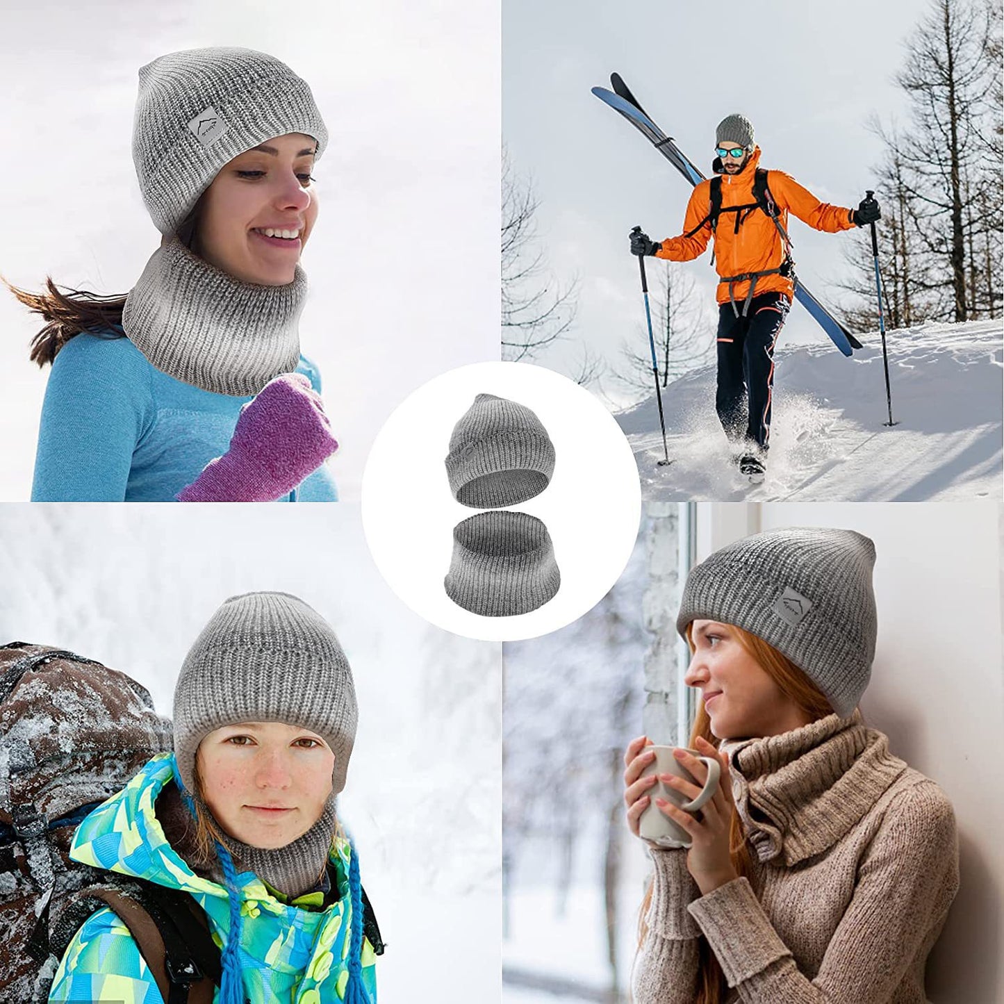 USB Electric Heating Keep Warm And Emit Heat Hat Outdoor Heating Scarf