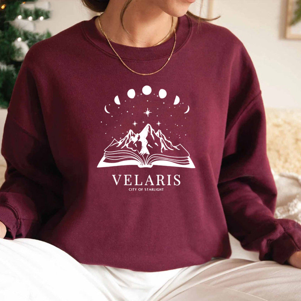 European And American Letter Pattern Three-dimensional Printing Crew Neck Pullover Sweatshirt