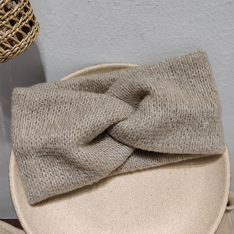 Autumn And Winter Wool French Cross Hairband