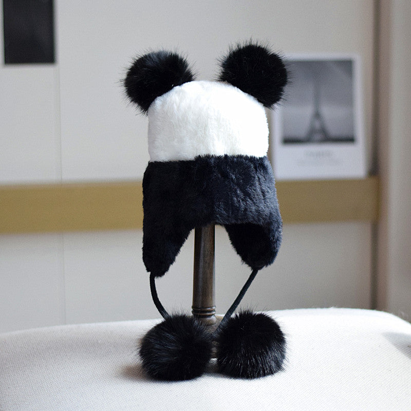 Women's Warm Ear Protection Knitted Plush Fur Ball Hat