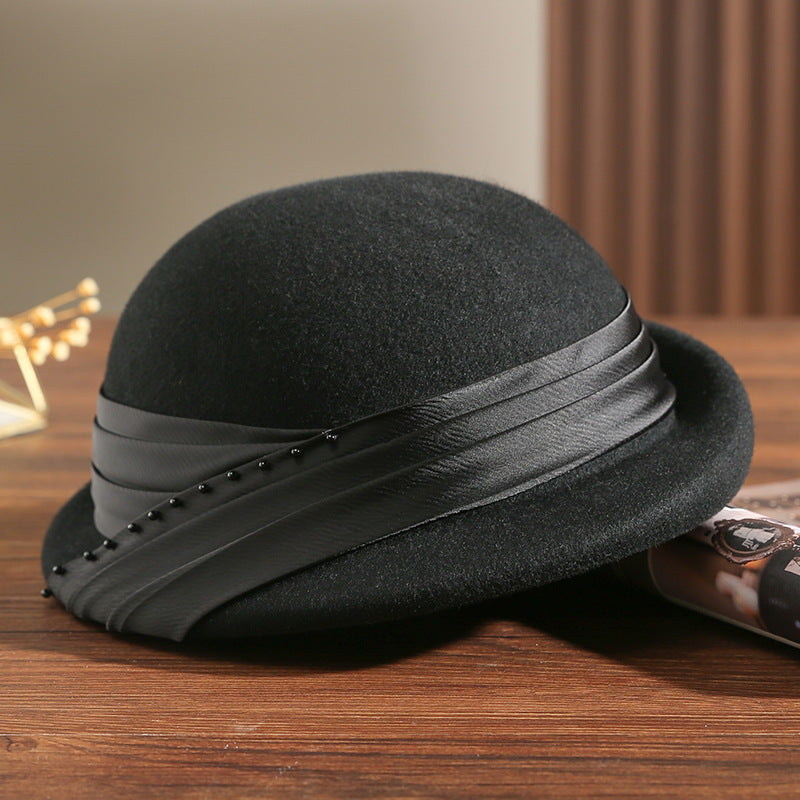 Women's Autumn And Winter Fashion All-match Face-looking Small British Wool Ptah Beret
