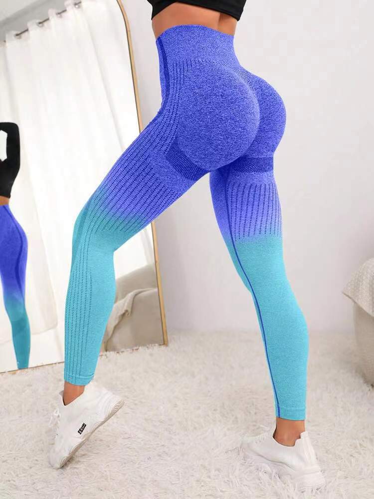 Seamless Camouflage Gradient Yoga Pants Hip Lifting