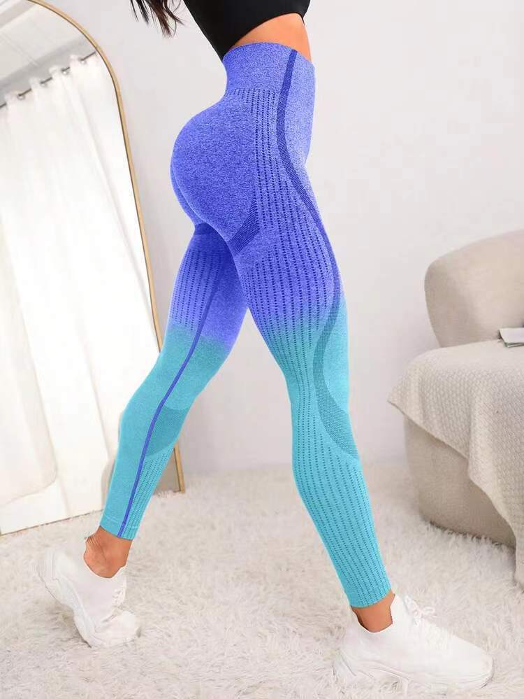 Seamless Camouflage Gradient Yoga Pants Hip Lifting