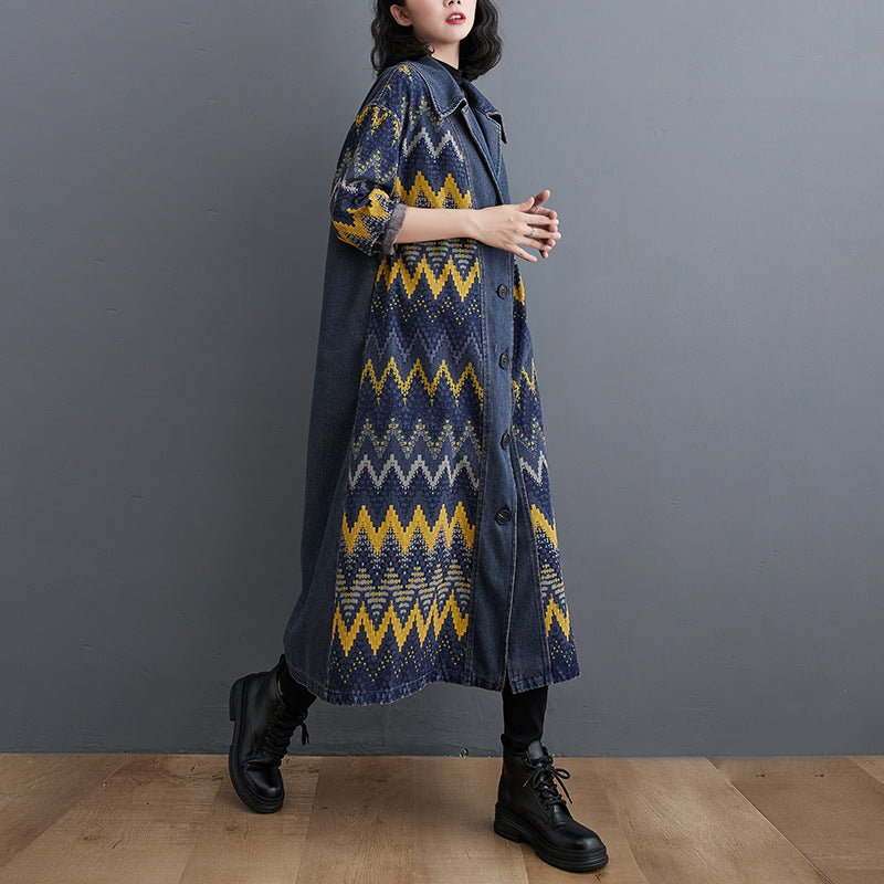 Fat Girl Vintage Wash Plus Size Denim Coat
