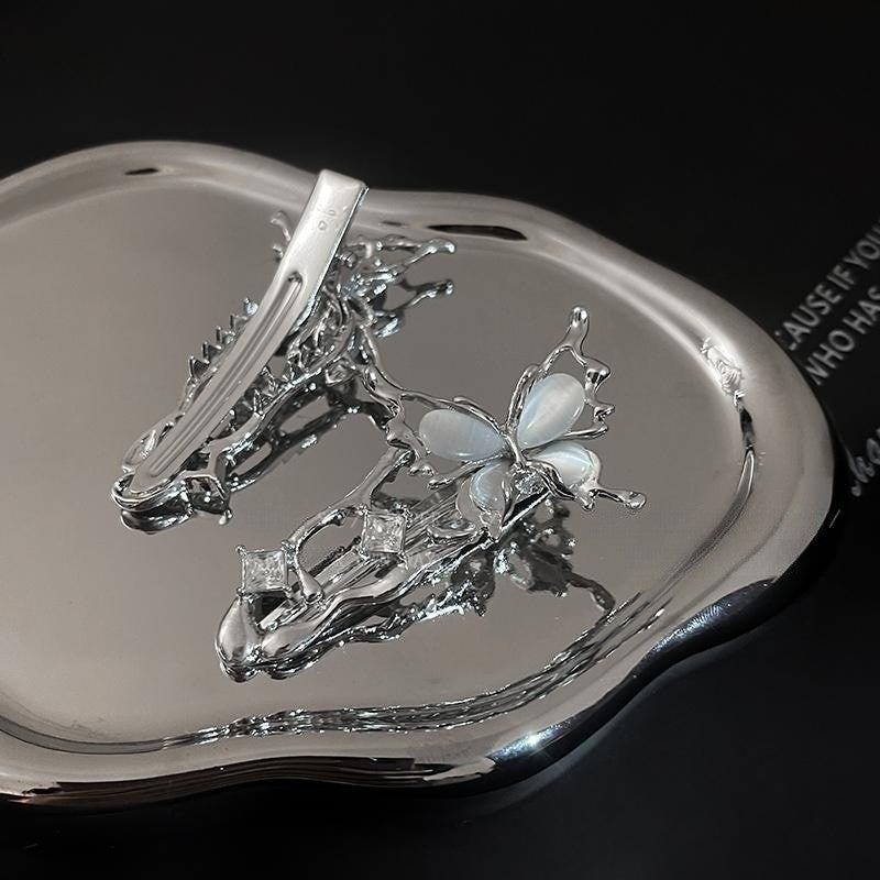 Opal Butterfly Duck Female Exquisite Side Bang Clip