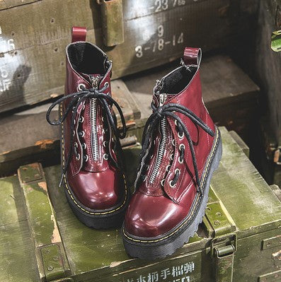 Retro British Style High-top Korean Women's Boots