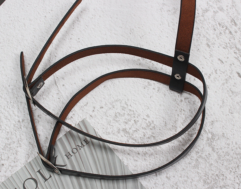 Dark Style Belt Street Punk Leather Metal Leg Ring Hip Hop