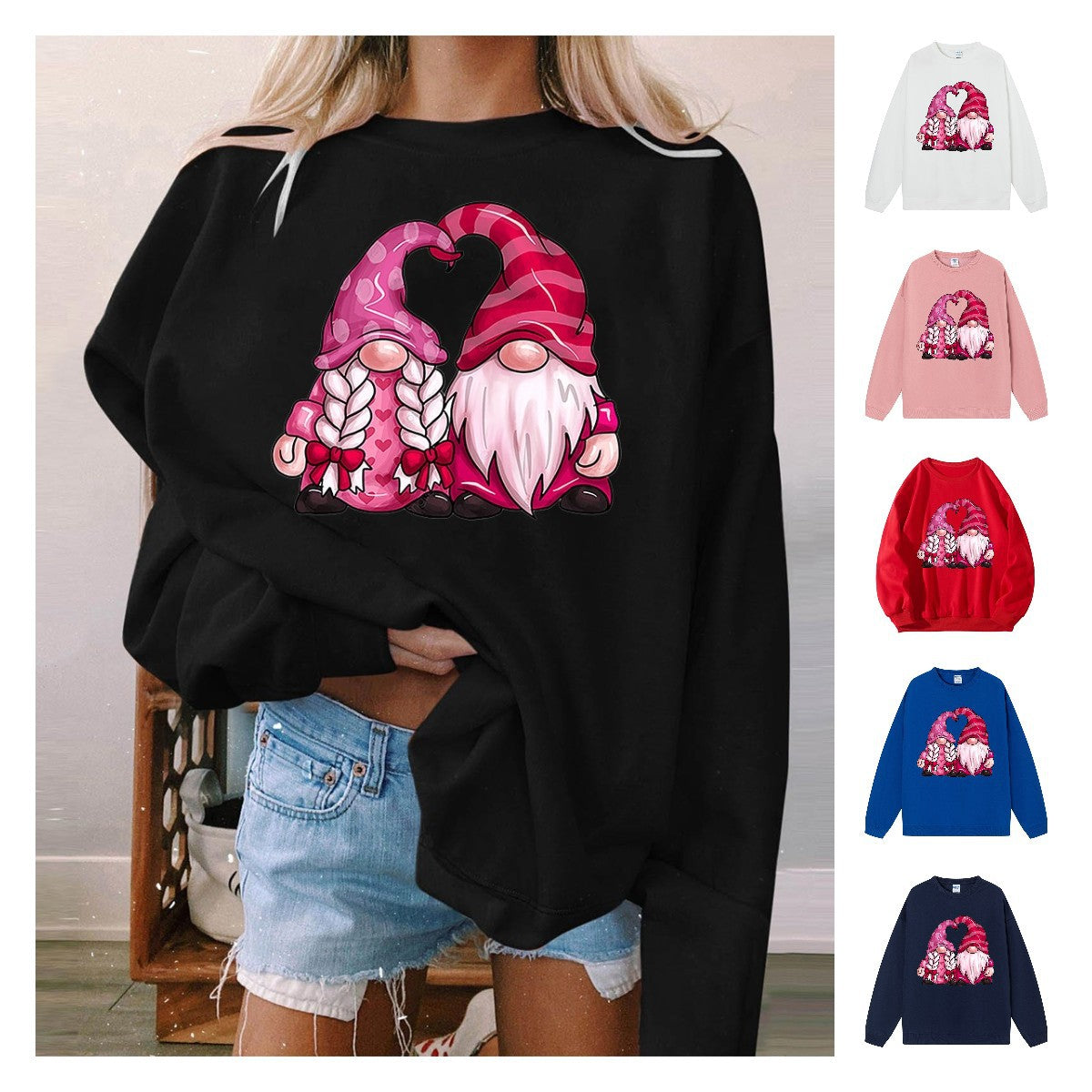 Casual Plus Size Crew Neck Pullover Sweatshirt Top