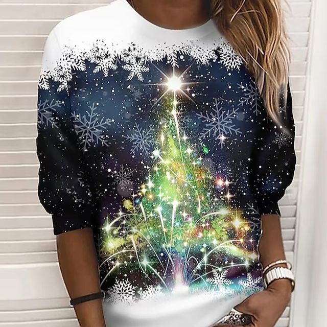 Efterårs- og Vintermode Ny Jule-langærmet Sweater