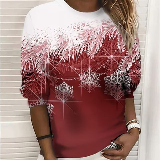 Efterårs- og Vintermode Ny Jule-langærmet Sweater