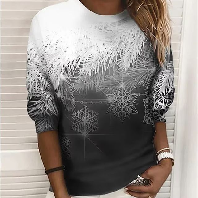 Efterårs- og Vintermode Ny Jule-langærmet Sweater