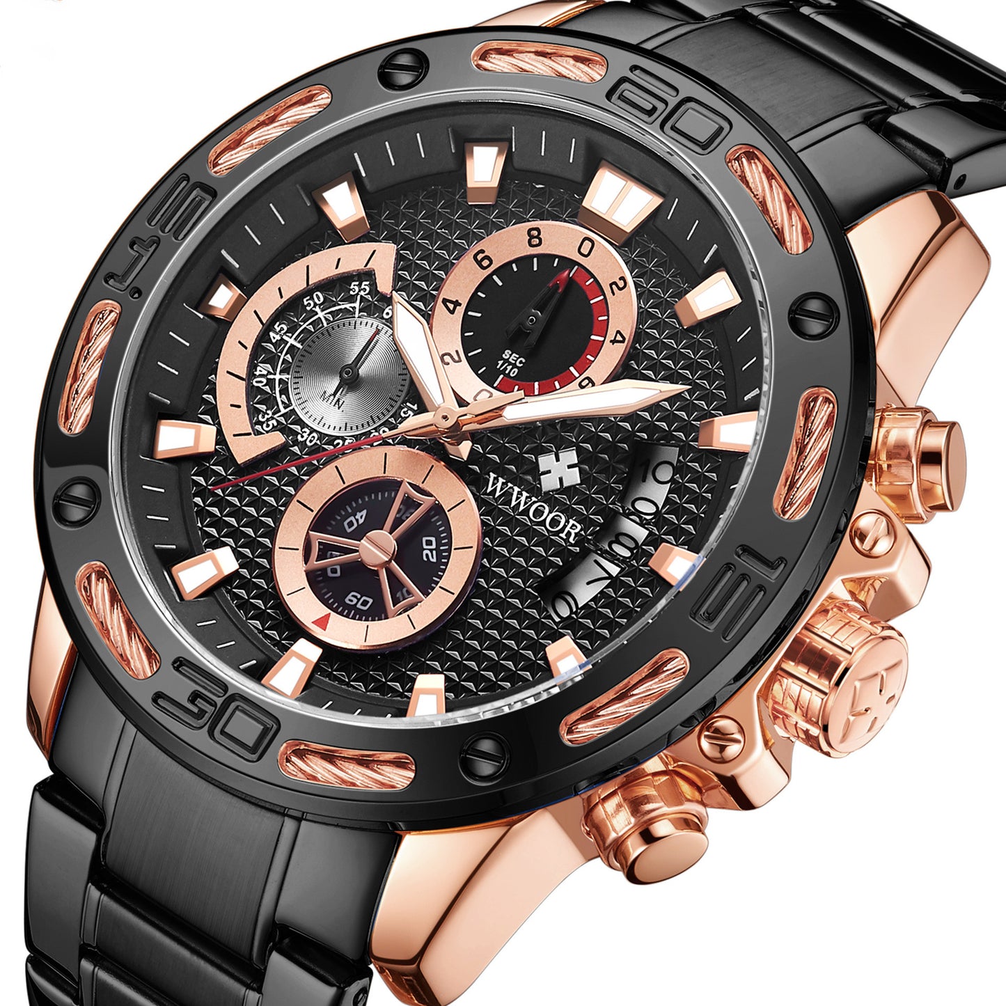 Men's steel band quartz watch