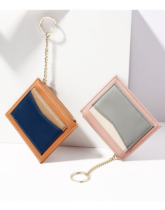 The Mosaic Cute Wallet Multi-card Zipper with Keychain