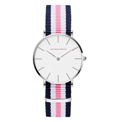 ladies simple watch waterproof Korean white belt student watch 36mm