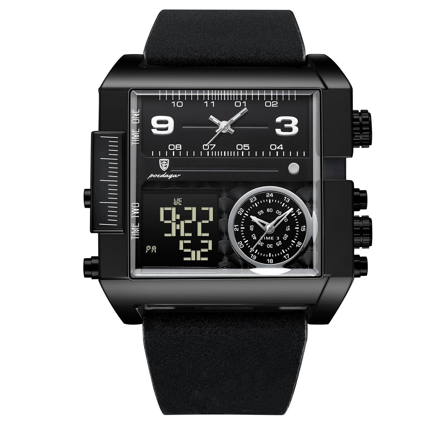 Herre Mode Dobbelt Display Elektronisk Quartz Ur