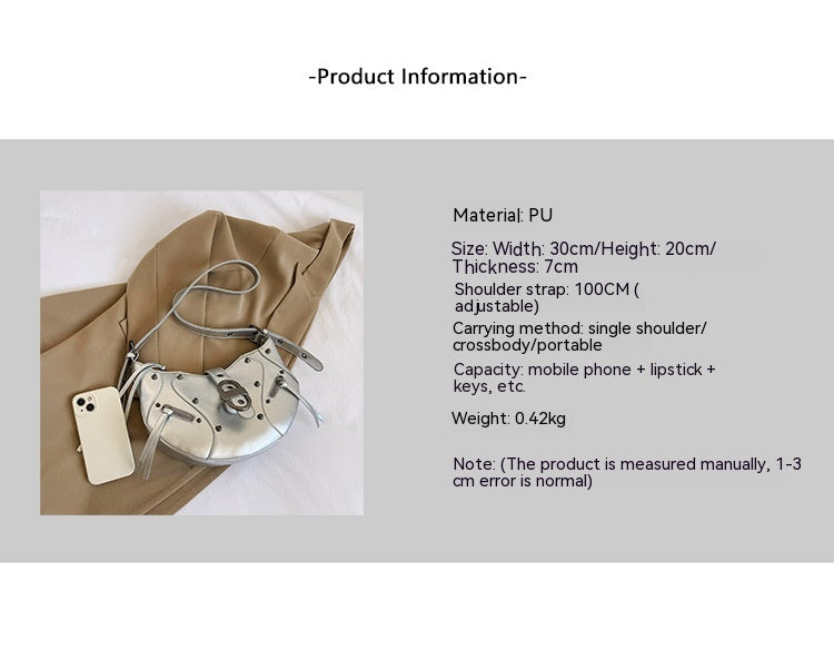 Dumpling Leisure Commute French Rivet Motorcycle Bag