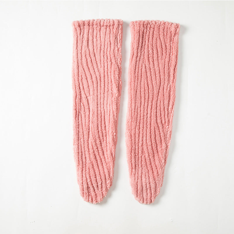 Elderly Knee Pad Long Warm Joint Cold-proof Coral Fleece Foot Sock