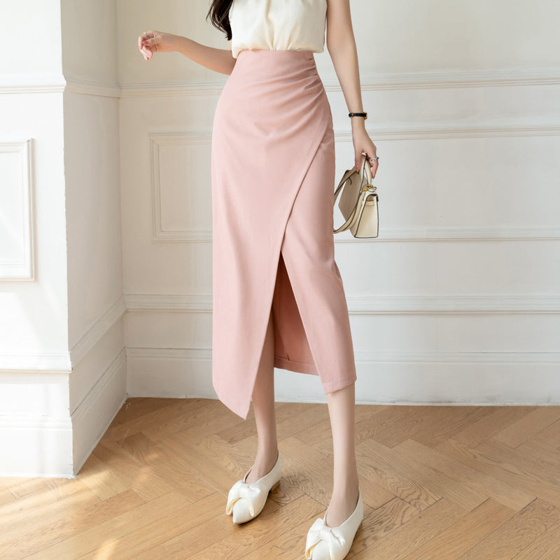 High Waist Slit Sheath Skirt For Women Simple And Thin All-matching