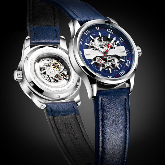 Hollow waterproof business automatic mechanical watch