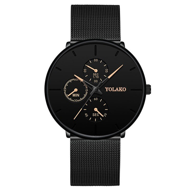 Fashionable ultra-thin mesh belt men's watch