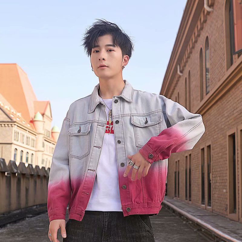 Hip-hop Gradient Tide Brand Denim Jacket