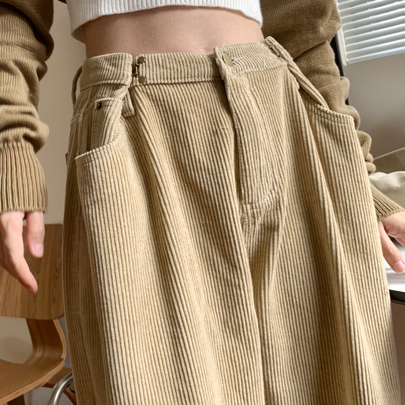 Women's Fashion High Waist Straight Drooping Loose-fitting Slimming Pants