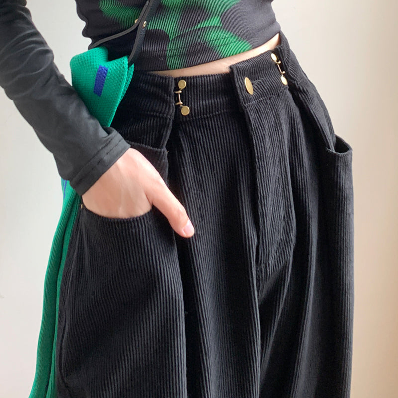 Women's Fashion High Waist Straight Drooping Loose-fitting Slimming Pants