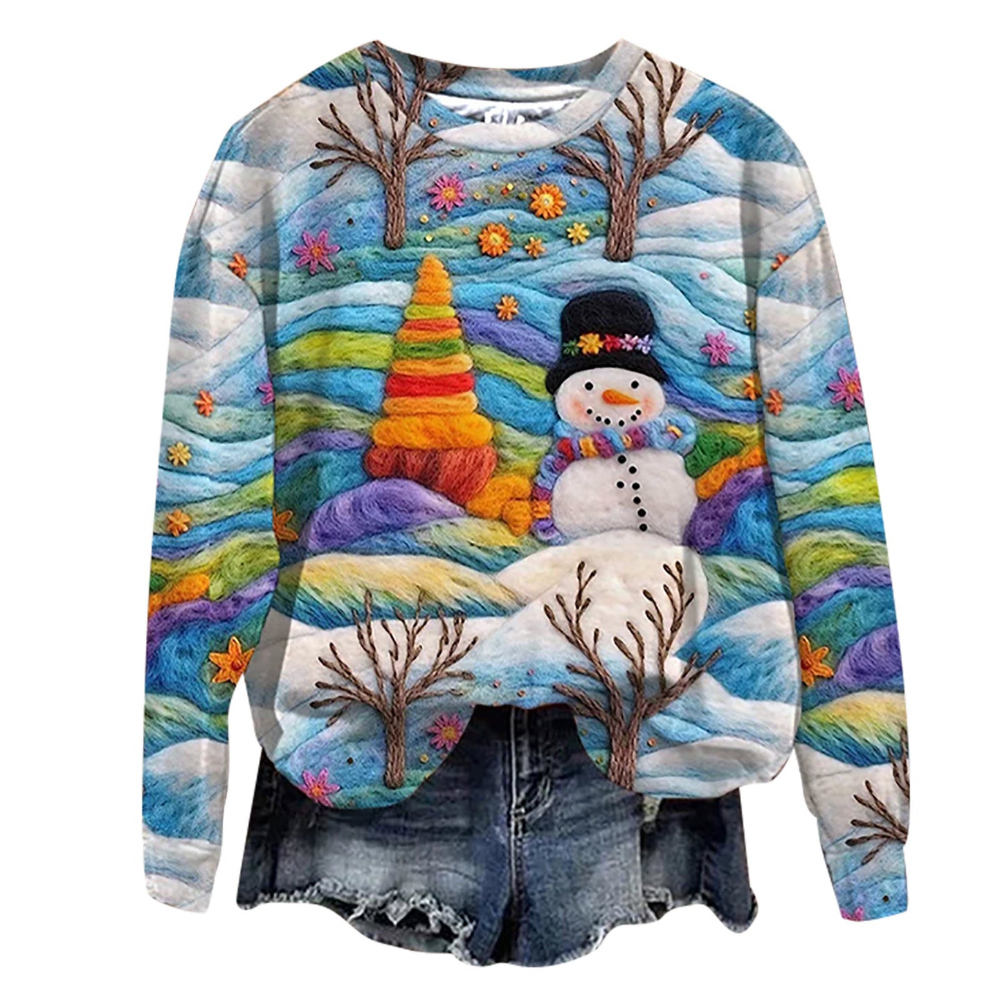 Jule-streetfashion-T-shirt med rund hals