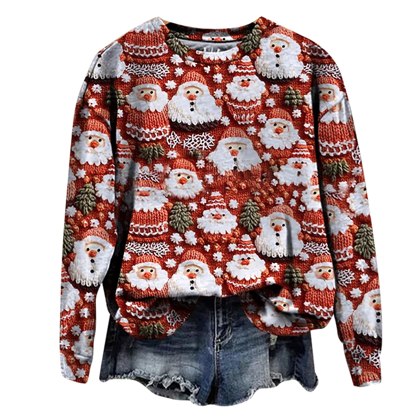 Jule-streetfashion-T-shirt med rund hals