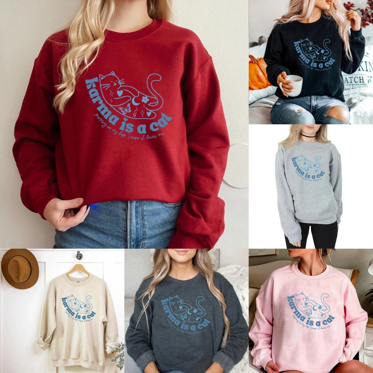 Retro sweatshirt til kvinder med rund hals