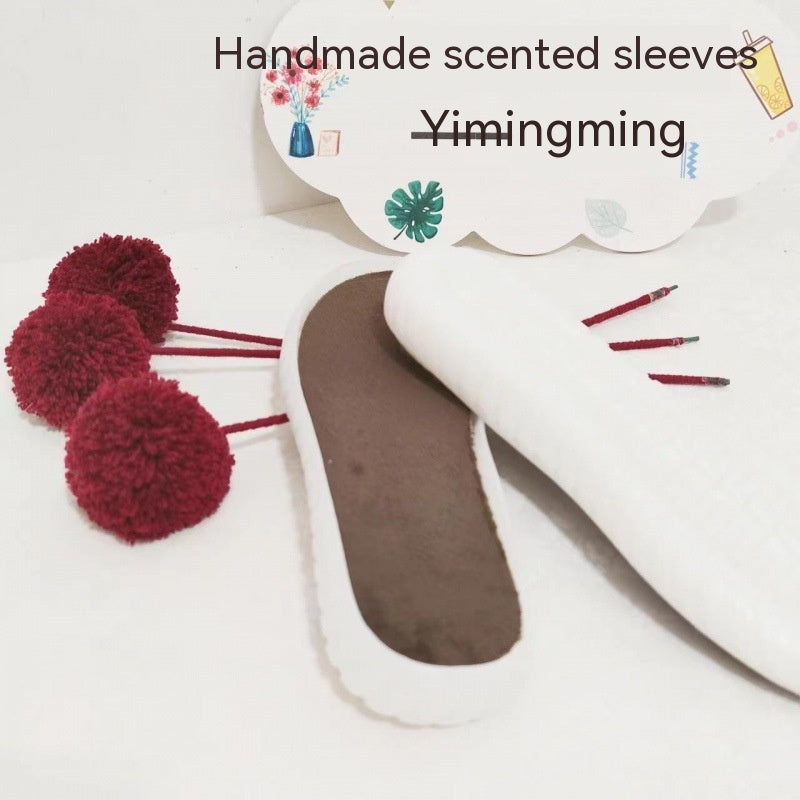 Handmade Hook Shoes New Puff Pattern Woven Slippers Material Package