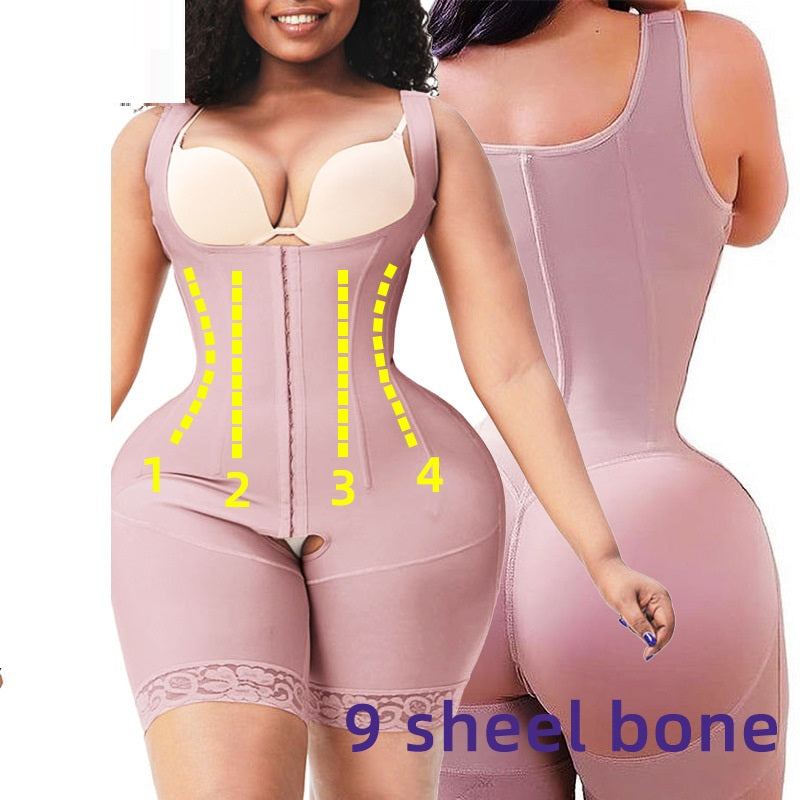 9 Steel Rib 3 Rows Plus Size Body Shaping Belly Contraction Hip Lifting Slimming Clothes