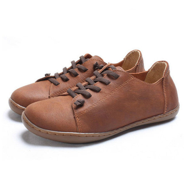 First Layer Cowhide Plus Size Handmade Shoes Women