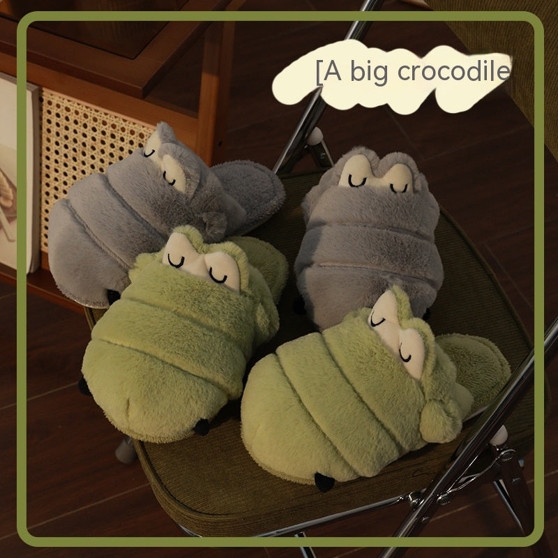 Female Winter Cute Cartoon Interior Home Couple Warm Plush Comfortable Student Fluffy Slippers