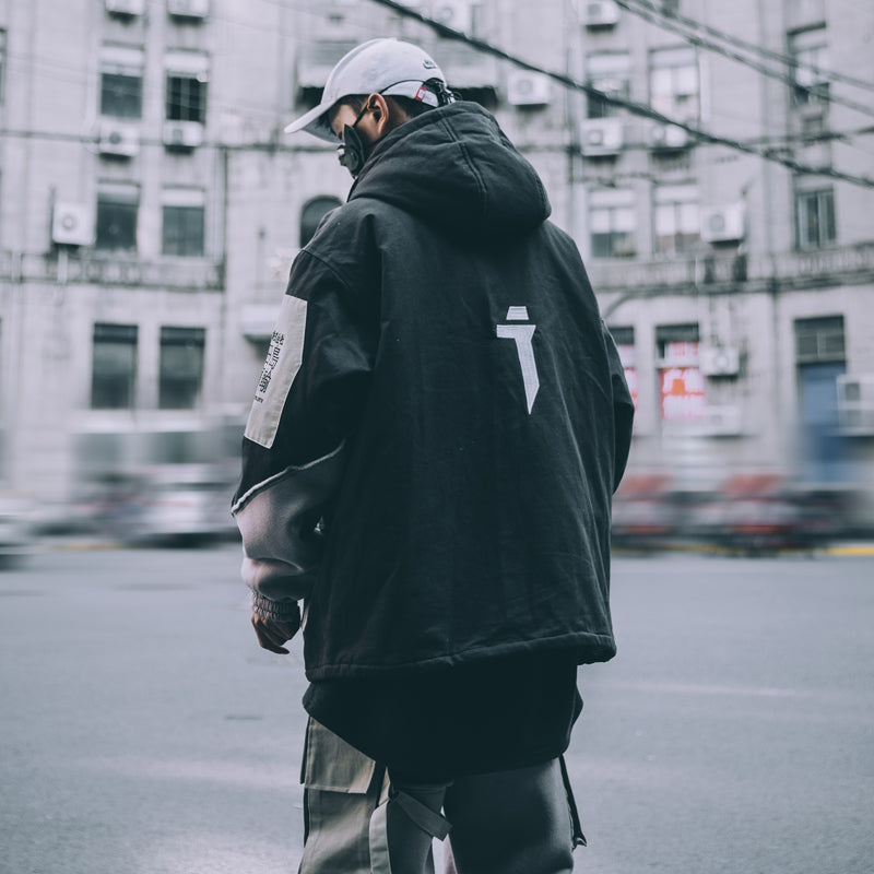 Men's loose multi-pocket cotton coat
