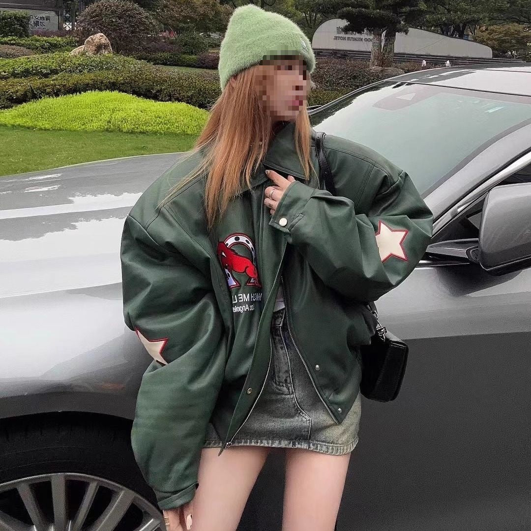 Men's And Women's Embroidered Letters Padded Jacket
