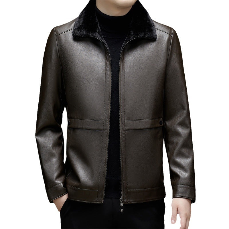Men's Fashion Velvet Padded Fur Jacket