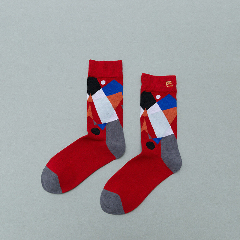 Retro Mid tube socks street art skateboard socks