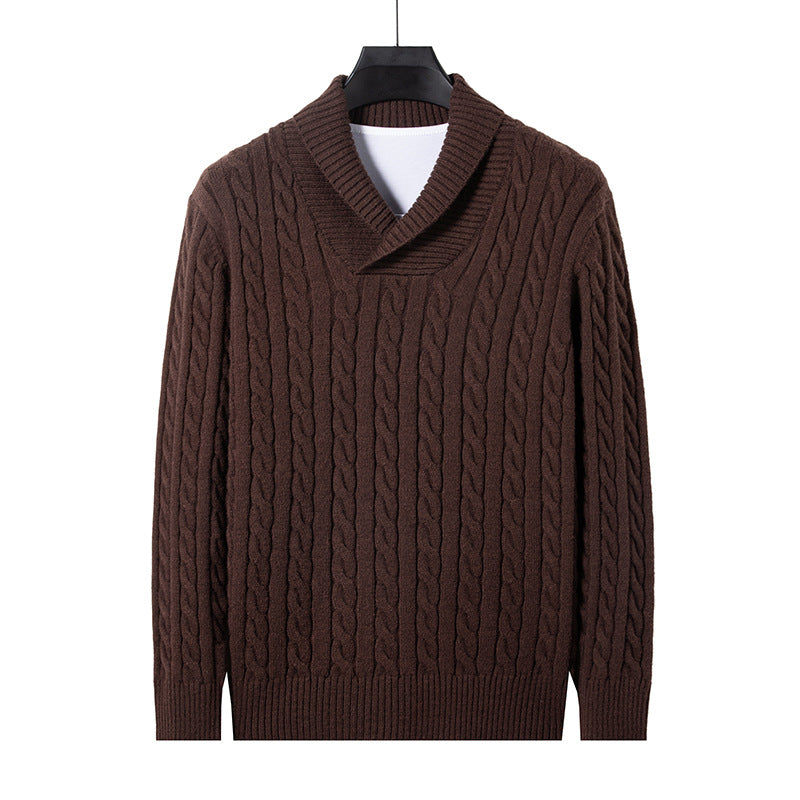 Youth Men's Long-sleeved Pullover Slim V-neck Sweater