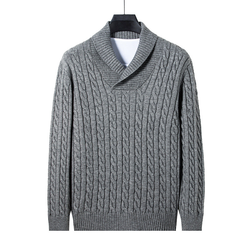 Youth Men's Long-sleeved Pullover Slim V-neck Sweater