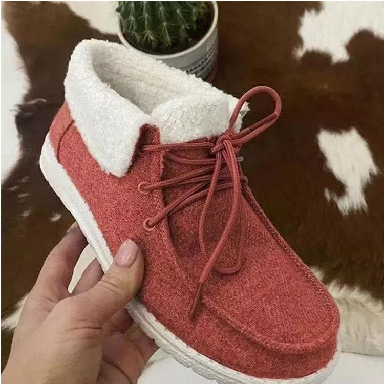 Round Toe Grey Even Size Everyday Solid Colour Spot Cotton Shoes