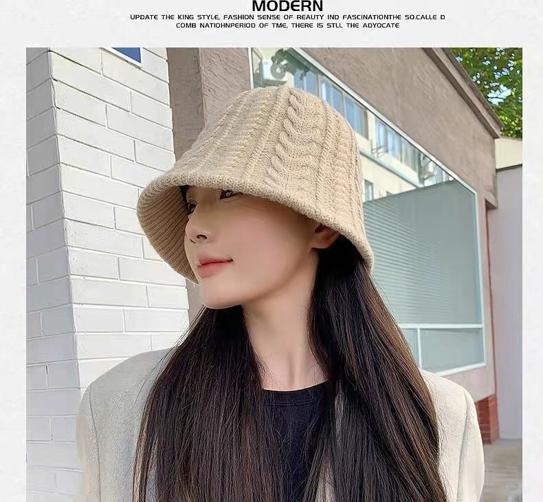 Knitted Simple Twist Bucket Hat