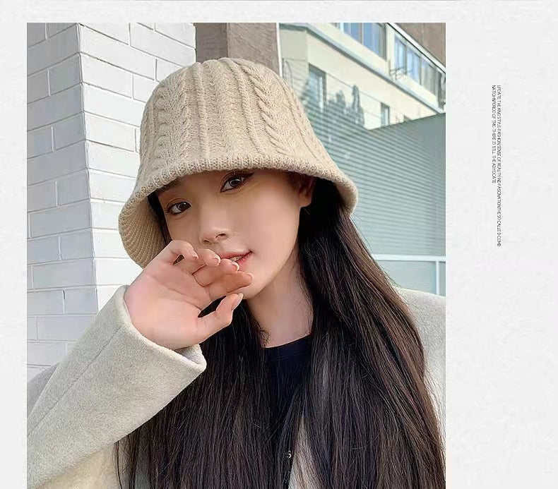 Knitted Simple Twist Bucket Hat