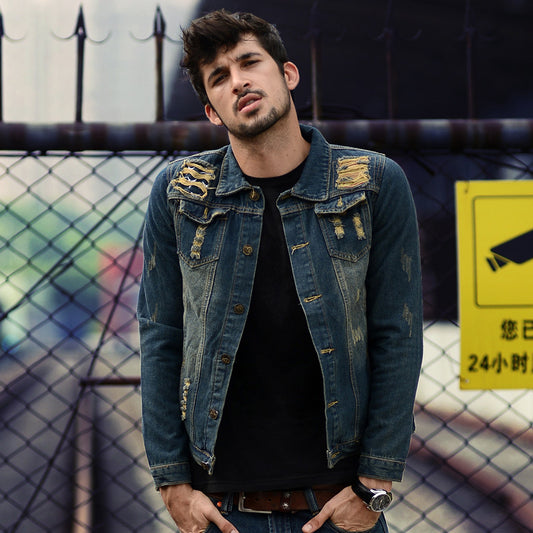 Trendy slim men's denim clip
