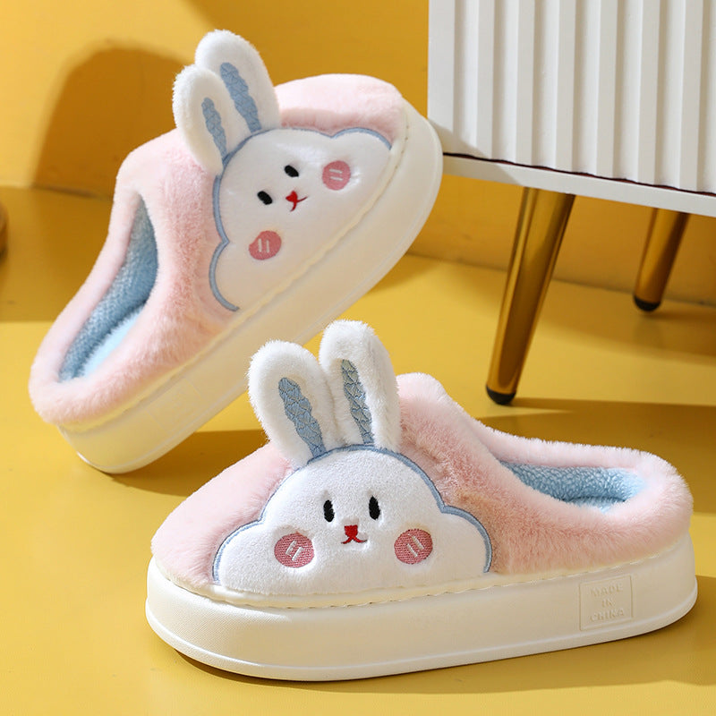 Silent Anti-slip Home Cartoon Cute Home Thermal Cotton Slippers Winter