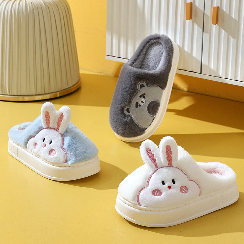Silent Anti-slip Home Cartoon Cute Home Thermal Cotton Slippers Winter