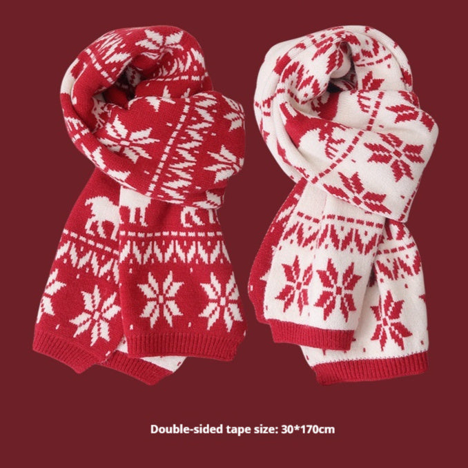 New Year Gift Red Lovers Wild Plaid Warm Wool Scarf